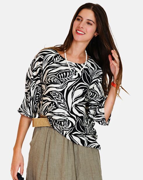 Top en Lin & Coton Géraldine noir