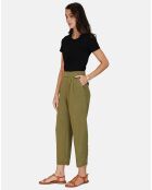 Pantalon en Lin & Coton Sylvia kaki claire
