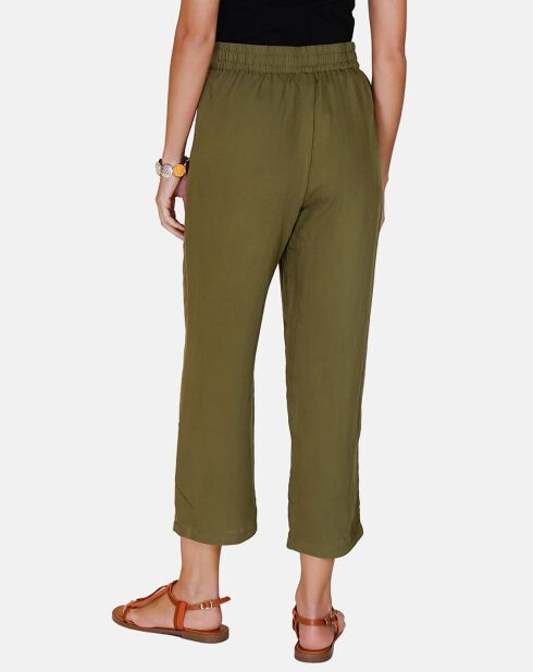 Pantalon en Lin & Coton Sylvia kaki claire