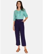 Pantalon en Lin & Coton Sylvia marine