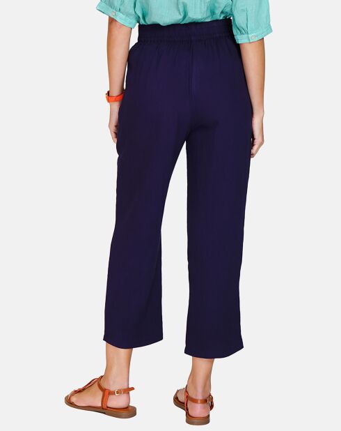 Pantalon en Lin & Coton Sylvia marine