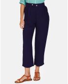 Pantalon en Lin & Coton Sylvia marine