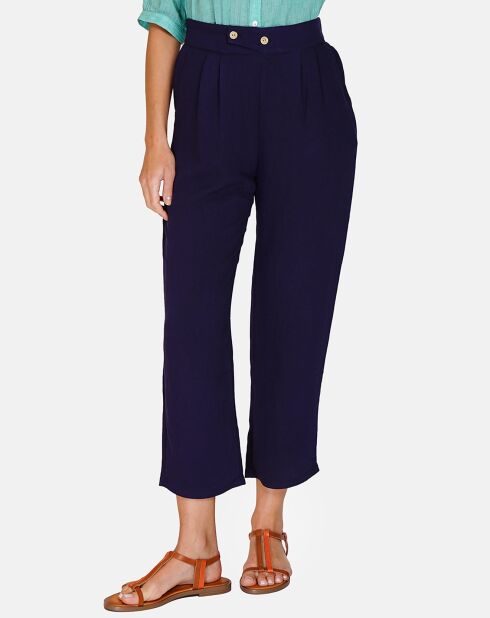 Pantalon en Lin & Coton Sylvia marine