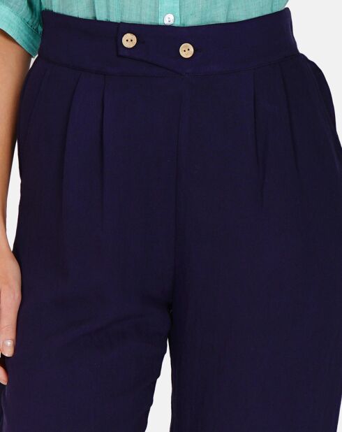 Pantalon en Lin & Coton Sylvia marine