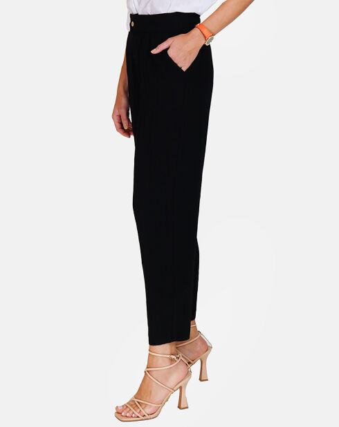 Pantalon en Lin & Coton Sylvia noir