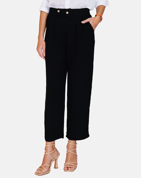 Pantalon en Lin & Coton Sylvia noir