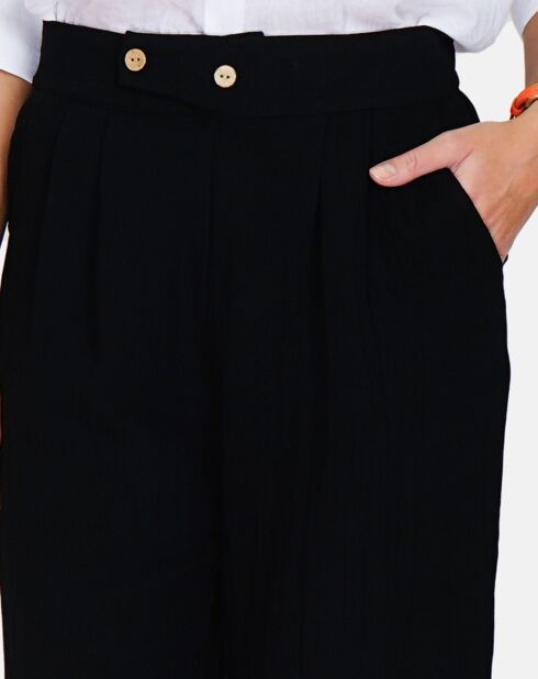 Pantalon en Lin & Coton Sylvia noir