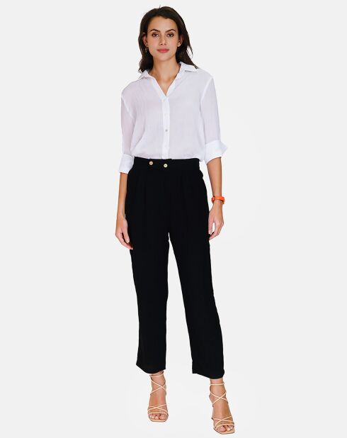 Pantalon en Lin & Coton Sylvia noir