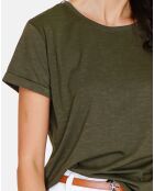 T-shirt en Coton & Lin Lola kaki claire