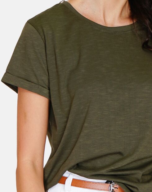 T-shirt en Coton & Lin Lola kaki claire