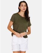 T-shirt en Coton & Lin Lola kaki claire