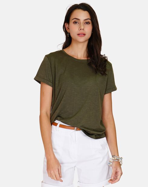 T-shirt en Coton & Lin Lola kaki claire