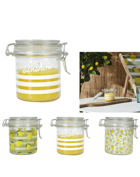 Candela alla citronella in barattolo per prendere il sole in colori casuali - 1 stoppino 25h