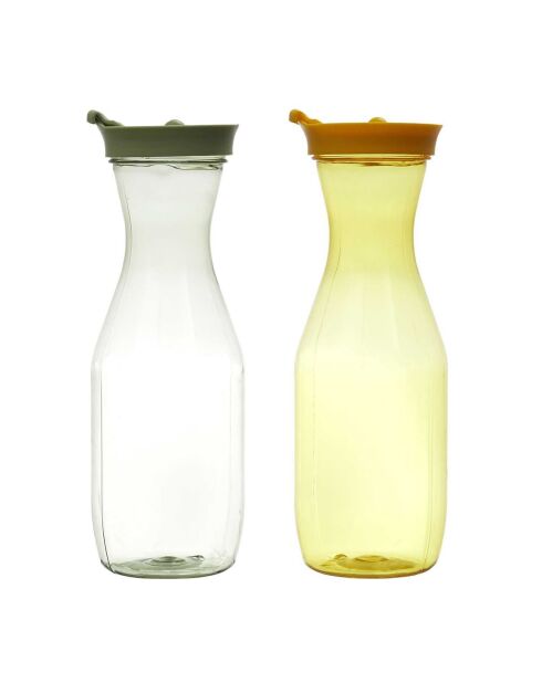 2 plastic zonneflessen in willekeurige kleuren - 2x1L