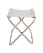 Tabouret pliant terre inconnue beige/blanc - 38x38x30 cm