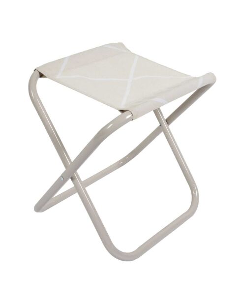 Tabouret pliant terre inconnue beige/blanc - 38x38x30 cm