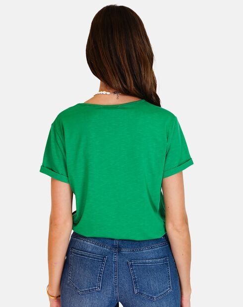 T-shirt en Coton & Lin Marta émeraude