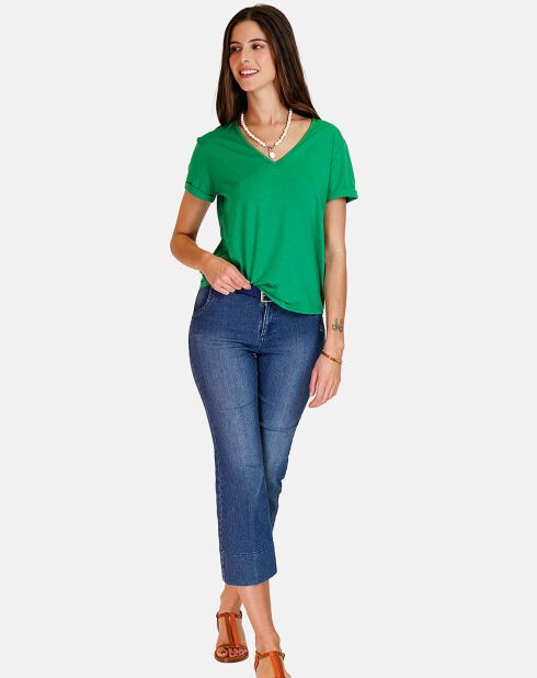 T-shirt en Coton & Lin Marta émeraude