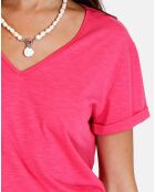 T-shirt en Coton & Lin Marta fushia