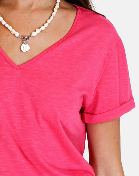 T-shirt en Coton & Lin Marta fushia