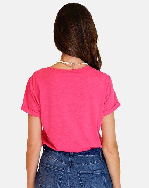 T-shirt en Coton & Lin Marta fushia