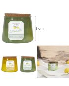 Bougie citronnelle pot bain de soleil coloris aléatoire - 2 mèches 25h