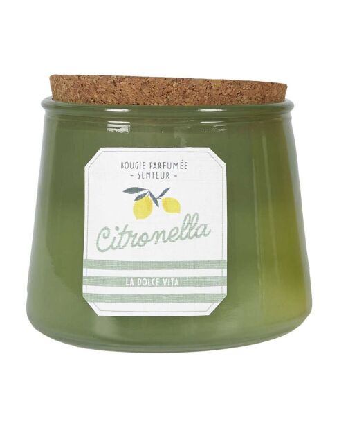 Bougie citronnelle pot bain de soleil coloris aléatoire - 2 mèches 25h