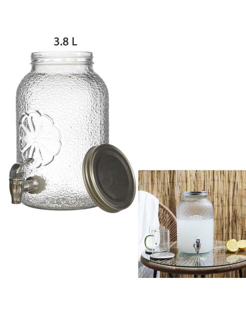 Fontaine en verre citron 3.8L - 15x26x19 cm