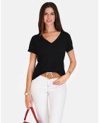 T-shirt en Coton & Lin Marta noir