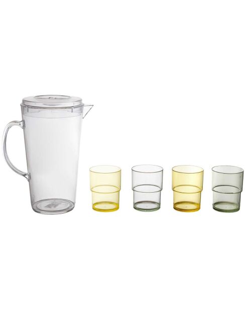 Krug mit 4 Sonnenbadegläsern - 19 cl
