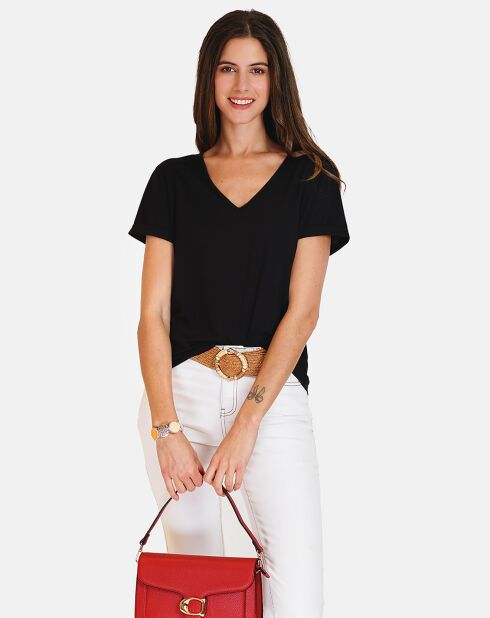 T-shirt en Coton & Lin Marta noir