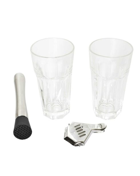 Set a mojito argenté/transparent - 26x23x23 cm
