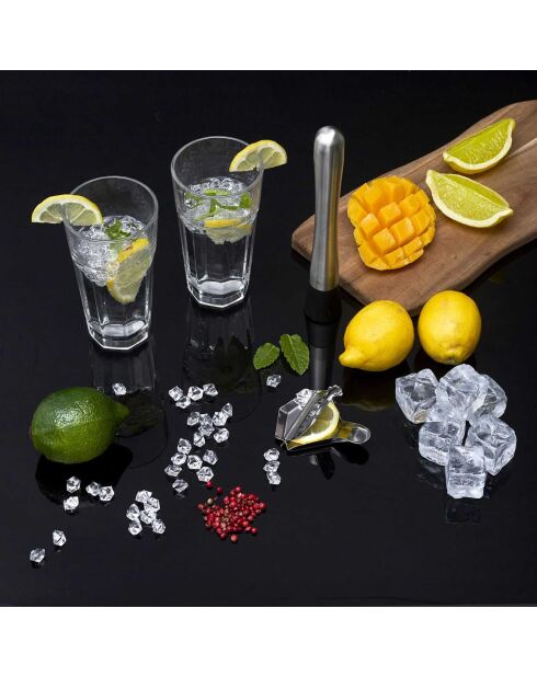 Set a mojito argenté/transparent - 26x23x23 cm
