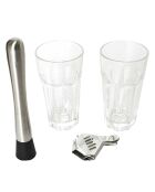 Set a mojito argenté/transparent - 26x23x23 cm