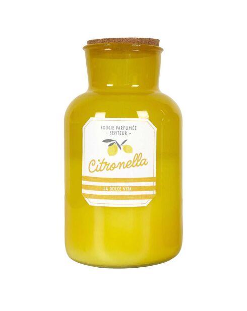 Citronella-Kerze in einer Sonnenbadflasche in zufälligen Farben — 3 Dochte 85h