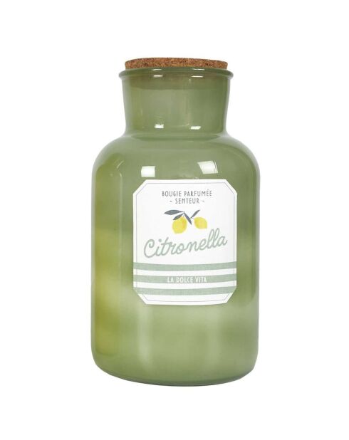 Bougie citronnelle fiole bain de soleil coloris aléatoire - 3 mèches 85h