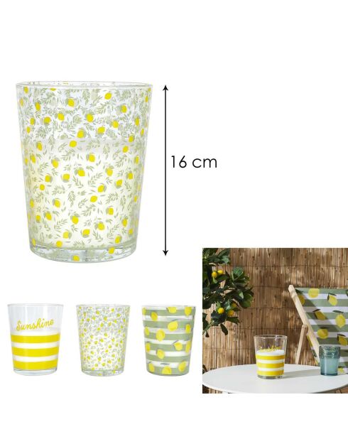 Bougie citronnelle bain de soleil coloris aléatoire - 3 mèches 45h