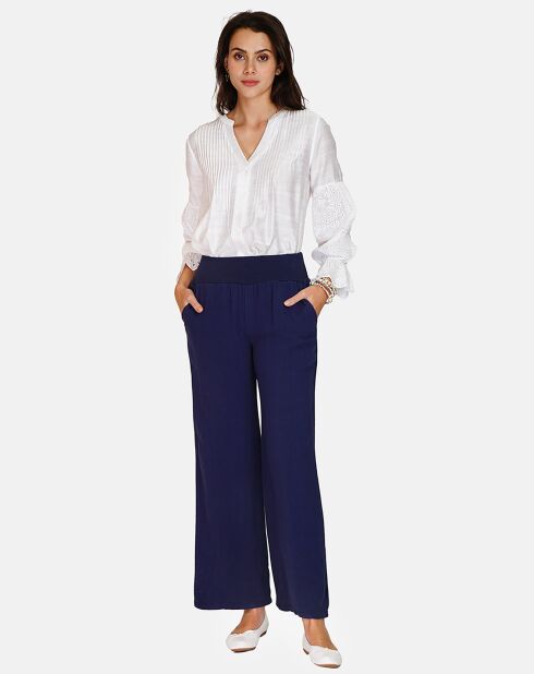 Pantalon en Lin & Coton Emily marine