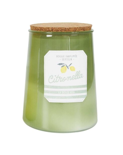 Bougie citronnelle pot bain de soleil coloris aléatoire - 3 mèches 75h