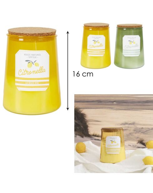 Vela de citronela en una maceta para tomar el sol en colores aleatorios, 3 mechas, 75 h