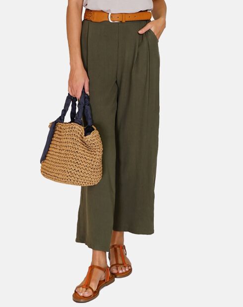 Pantalon en Lin & Coton Louise kaki claire