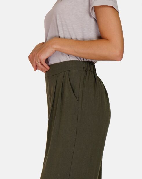Pantalon en Lin & Coton Louise kaki claire
