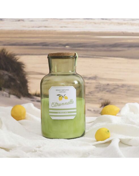 Bougie citronnelle fiole bain de soleil coloris aléatoire - 1 mèche 75h