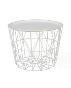 Table filaire blanche - D.52.5x40 cm