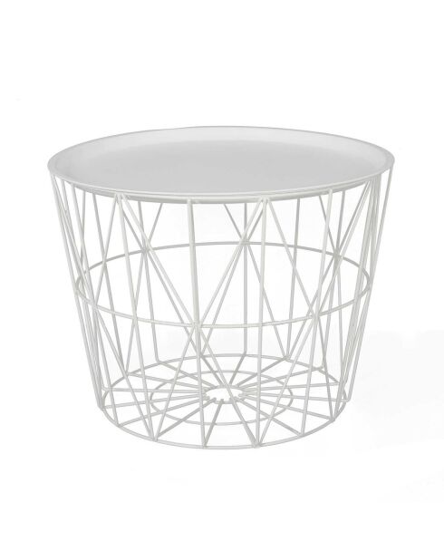 Table filaire blanche - D.52.5x40 cm