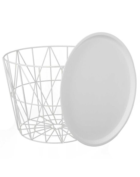 Table filaire blanche - D.52.5x40 cm