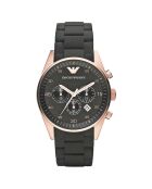 Montre Homme en Silicone noir/doré rose