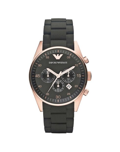 Montre Homme en Silicone noir/doré rose