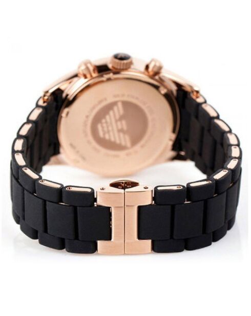 Montre Homme en Silicone noir/doré rose
