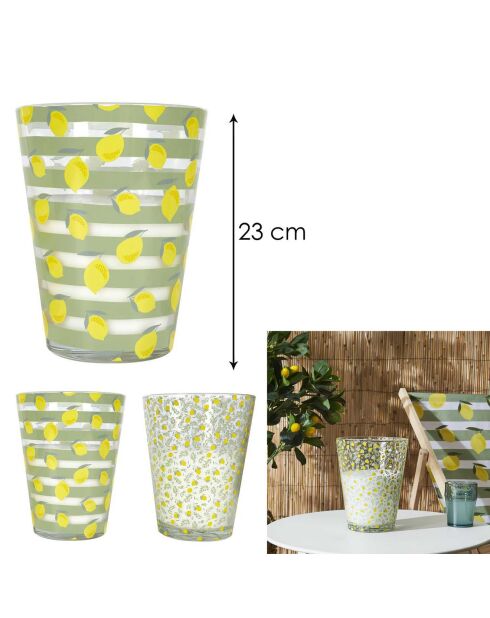 Candela prendisole alla citronella in colori casuali - 3 stoppini 60h